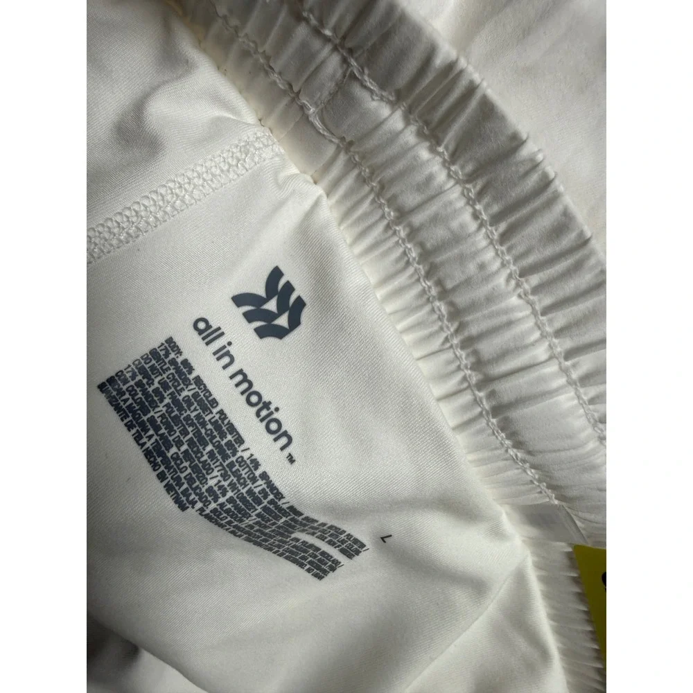 All in Motion Womens White Running Shorts 3 Inch Inseam Size L NWT